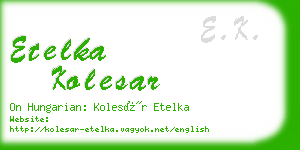 etelka kolesar business card